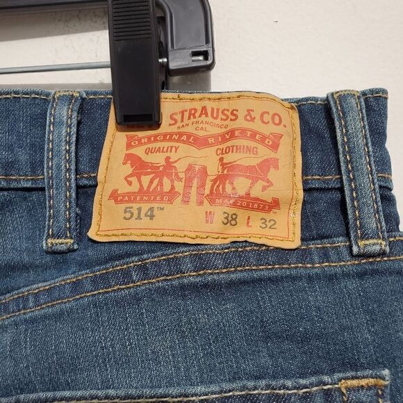 Preowned mens Sz 38×32 levis 514 Straight fit denim jeans blue - Picture 8 of 13
